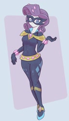 Size: 1160x2048 | Tagged: safe, artist:noupu, character:radiance, character:rarity, episode:power ponies, equestria girls:movie magic, g4, my little pony: equestria girls, my little pony: friendship is magic, my little pony:equestria girls, spoiler:eqg specials, female, looking at you, mask, solo