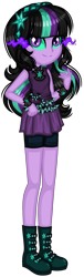 Size: 716x2340 | Tagged: safe, artist:dashiemlpfim, artist:fantarianna, character:twilight sparkle, character:twilight sparkle (eqg), oc, oc:twivine sparkle, species:eqg human, my little pony:equestria girls, boots, bracelet, clothing, equestria girls style, equestria girls-ified, glowing eyes, headband, jewelry, necklace, shoes, simple background, transparent background, twivine sparkle