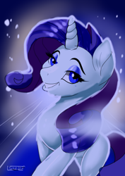 Size: 1280x1810 | Tagged: safe, artist:skyart301, artist:skyline19, character:rarity, species:pony, species:unicorn, female, lidded eyes, looking at you, mare, smiling, solo