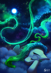 Size: 1128x1600 | Tagged: safe, artist:silentwulv, oc, oc only, species:pegasus, species:pony, night, sleeping, solo