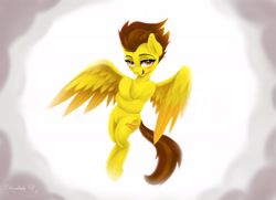 Size: 4500x3250 | Tagged: safe, artist:darksly, character:spitfire, species:pegasus, species:pony, cloud, female, mare, open mouth