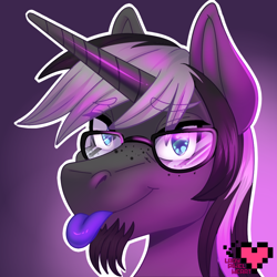 Size: 1000x1000 | Tagged: safe, artist:ladypixelheart, oc, species:pony, species:unicorn, blep, icon, tongue out