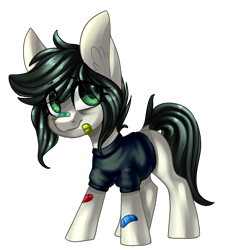 Size: 2002x2177 | Tagged: safe, artist:helemaranth, oc, oc only, species:earth pony, species:pony, g4, bandaid, clothing, ear fluff, earth pony oc, simple background, solo, transparent background