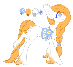 Size: 2629x2407 | Tagged: safe, artist:helemaranth, oc, oc only, oc:mia, species:earth pony, species:pony, g4, braid, braided tail, earth pony oc, hoof fluff, looking up, reference sheet, simple background, smiling, solo, transparent background