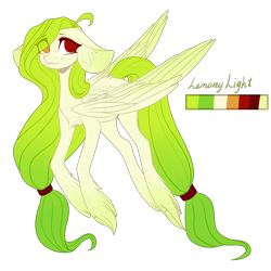 Size: 3000x3000 | Tagged: safe, artist:helemaranth, oc, oc only, oc:lemony light, species:pegasus, species:pony, g4, eye clipping through hair, eyebrows, eyebrows visible through hair, female, hoof fluff, mare, no pupils, pegasus oc, reference sheet, simple background, solo, transparent background, wings