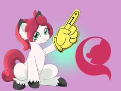 Size: 8000x6000 | Tagged: safe, artist:chedx, oc, species:earth pony, species:pony, g4, earth pony oc, female, foam finger, mare, pinkerry, pinkerrycontest, pinkerrysite