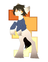 Size: 1492x1930 | Tagged: safe, artist:helemaranth, oc, oc only, species:earth pony, species:pony, g4, clothing, earth pony oc, eye clipping through hair, hoof fluff, rearing, simple background, solo, transparent background