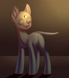 Size: 1693x1910 | Tagged: safe, artist:helemaranth, oc, oc only, species:earth pony, species:pony, g4, bald, earth pony oc, looking back, solo, third eye