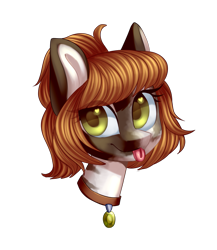 Size: 1369x1575 | Tagged: safe, artist:helemaranth, oc, oc only, species:earth pony, species:pony, g4, blep, bust, collar, earth pony oc, eyelashes, simple background, solo, tongue out, transparent background