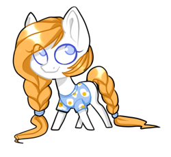Size: 1408x1288 | Tagged: safe, artist:helemaranth, oc, oc only, oc:mia, species:earth pony, species:pony, g4, braid, braided tail, clothing, earth pony oc, simple background, smiling, solo, transparent background