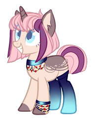 Size: 1129x1464 | Tagged: safe, artist:helemaranth, oc, oc only, species:pony, species:unicorn, g4, bracelet, choker, grin, horn, jewelry, simple background, smiling, solo, transparent background, unicorn oc