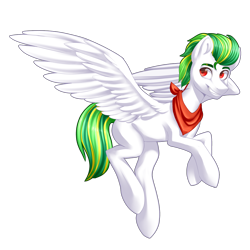 Size: 2000x2000 | Tagged: safe, artist:helemaranth, oc, oc only, species:pegasus, species:pony, g4, flying, neckerchief, pegasus oc, simple background, solo, transparent background, wings