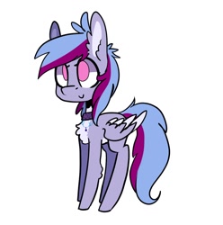 Size: 1016x1024 | Tagged: safe, artist:helemaranth, oc, oc only, species:pegasus, species:pony, g4, chest fluff, choker, pegasus oc, simple background, smiling, solo, two toned wings, white background, wings
