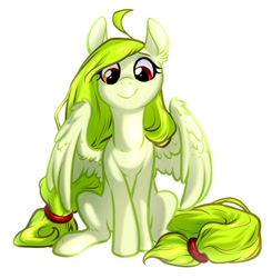 Size: 591x604 | Tagged: safe, artist:helemaranth, oc, oc only, oc:lemony light, species:pegasus, species:pony, g4, female, mare, pegasus oc, simple background, solo, white background, wings