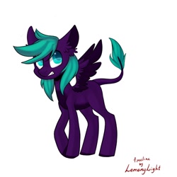 Size: 1024x1024 | Tagged: safe, artist:helemaranth, base used, oc, oc only, species:pegasus, species:pony, g4, ear fluff, leonine tail, pegasus oc, signature, simple background, solo, white background, wings