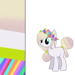 Size: 604x604 | Tagged: safe, artist:helemaranth, oc, oc only, species:earth pony, species:pony, g4, earth pony oc, floral head wreath, flower, simple background, solo, white background