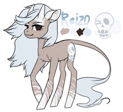 Size: 1126x1024 | Tagged: safe, artist:helemaranth, oc, oc only, species:pony, g4, bicorn, horn, leonine tail, multiple horns, simple background, solo, white background