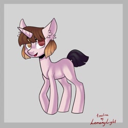 Size: 1024x1024 | Tagged: safe, artist:helemaranth, base used, oc, oc only, species:pony, species:unicorn, g4, ear fluff, horn, signature, smiling, solo, unicorn oc