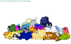 Size: 1600x1002 | Tagged: safe, artist:aichi, artist:coalheart, artist:fillialcacophony, artist:gowdie, artist:inkiepie, artist:meh, artist:mr tiggly the wiggly walnut, artist:peanutbutter, artist:ryunnosuke, artist:skoon, artist:the mungoman, fluff pile, fluffy pony, fluffy pony foals, not derpy, sleeping, truffle