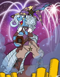 Size: 2550x3300 | Tagged: safe, artist:bunnimation, character:trixie, species:pony, species:unicorn, female, fireworks, high res, mare, solo, steampunk