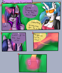 Size: 826x967 | Tagged: safe, artist:reneesdetermination, character:princess celestia, character:twilight sparkle, species:anthro, comic:heart burn, comic, explicit series