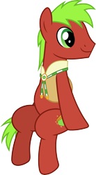 Size: 3857x7000 | Tagged: safe, artist:chainchomp2, character:apple cinnamon, species:earth pony, species:pony, absurd resolution, apple family member, background pony, bolo tie, collar, male, simple background, sitting, solo, stallion, transparent background, vector