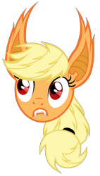 Size: 3400x6000 | Tagged: safe, artist:magister39, character:applejack, species:bat pony, species:pony, absurd resolution, applebat, bat ponified, disembodied head, female, head, simple background, solo, transparent background, vector