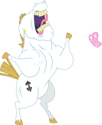 Size: 6000x7407 | Tagged: safe, artist:chainchomp2, character:bulk biceps, species:pegasus, species:pony, episode:flight to the finish, g4, my little pony: friendship is magic, absurd resolution, butterfly, ear piercing, earring, jewelry, male, open mouth, piercing, rearing, screaming, simple background, solo, stallion, transparent background, vector