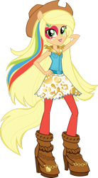 Size: 665x1202 | Tagged: safe, artist:sugar-loop, character:applejack, equestria girls:rainbow rocks, g4, my little pony: equestria girls, my little pony:equestria girls, box art, female, simple background, solo