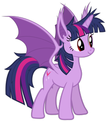 Size: 5300x6000 | Tagged: safe, artist:magister39, character:twilight sparkle, character:twilight sparkle (alicorn), species:alicorn, species:bat pony, species:pony, absurd resolution, bat ponified, cute, female, hilarious in hindsight, mare, race swap, simple background, solo, spread wings, transparent background, twiabetes, twibat, vector, wings
