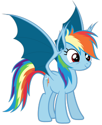 Size: 4900x6000 | Tagged: safe, artist:magister39, character:rainbow dash, species:bat pony, species:pony, g4, absurd resolution, bat ponified, bat wings, cute, dashabetes, female, mare, race swap, rainbowbat, simple background, smiling, solo, spread wings, three quarter view, transparent background, vector, wings