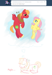 Size: 889x1280 | Tagged: safe, artist:tex, character:big mcintosh, character:fluttershy, species:earth pony, species:pony, ship:fluttermac, ask, ask big macintosh, male, shipping, stallion, straight, tumblr
