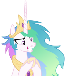 Size: 5200x6000 | Tagged: safe, artist:magister39, character:princess celestia, species:pony, absurd resolution, female, insanity, mare, messy mane, simple background, smiling, snaplestia, solo, transparent background, vector