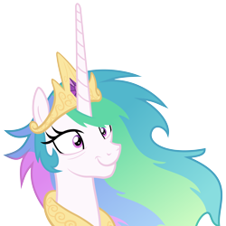 Size: 6000x6000 | Tagged: safe, artist:magister39, character:princess celestia, species:pony, absurd resolution, female, insanity, mare, messy mane, simple background, smiling, snaplestia, solo, transparent background, vector