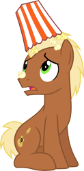 Size: 4000x8137 | Tagged: safe, artist:chainchomp2, character:meadow song, species:earth pony, species:pony, episode:equestria games, g4, my little pony: friendship is magic, absurd resolution, background pony, male, popcorn, simple background, sitting, solo, stallion, transparent background, vector
