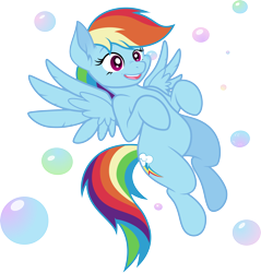 Size: 4078x4268 | Tagged: safe, artist:latecustomer, artist:silverrainclouds, character:rainbow dash, absurd resolution, bubble, cute, dashabetes, female, flying, hips, simple background, solo, transparent background, vector