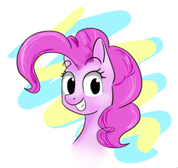 Size: 757x718 | Tagged: safe, artist:victoreach, character:pinkie pie, female, head, portrait, smiling, solo