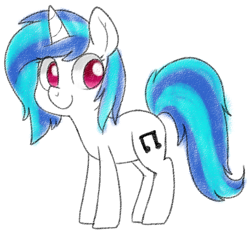 Size: 936x861 | Tagged: safe, artist:pegacornss, character:dj pon-3, character:vinyl scratch, species:pony, species:unicorn, cute, female, mare, no pupils, simple background, solo, vinylbetes, white background