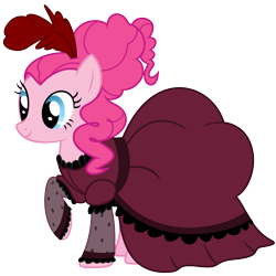 Size: 6000x6000 | Tagged: safe, artist:magister39, character:pinkie pie, absurd resolution, clothing, dress, female, raised hoof, saloon dress, simple background, solo, transparent background, vector