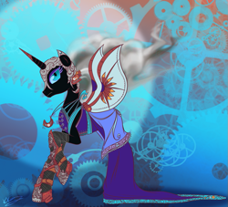 Size: 825x750 | Tagged: safe, artist:bunnimation, character:nightmare moon, character:princess luna, female, solo, steampunk