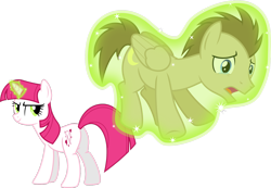 Size: 1600x1104 | Tagged: safe, artist:chainchomp2, gameloft, character:lovestruck, character:mane moon, species:pegasus, species:pony, species:unicorn, episode:hearts and hooves day, g4, my little pony: friendship is magic, aura, crescent pony, crying, female, levitation, magic, male, mare, one sided shipping, simple background, stallion, telekinesis, transparent background, valentine's day, vector