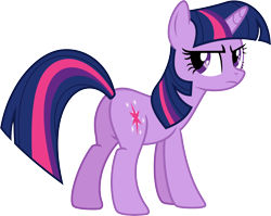 Size: 7466x5934 | Tagged: safe, artist:chainchomp2, character:twilight sparkle, character:twilight sparkle (unicorn), species:pony, species:unicorn, episode:the crystal empire, g4, my little pony: friendship is magic, absurd resolution, butt, female, glare, mare, plot, simple background, solo, svg, transparent background, twibutt, twilight is not amused, unamused, vector