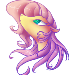 Size: 300x300 | Tagged: safe, artist:silentwulv, character:fluttershy, female, icon, looking up, portrait, simple background, solo, transparent background