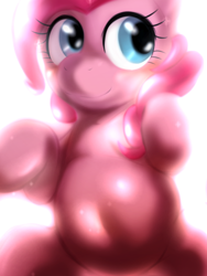 Size: 750x1000 | Tagged: safe, artist:ushiro no kukan, character:pinkie pie, belly, chubby, fat, female, pudgy pie, solo