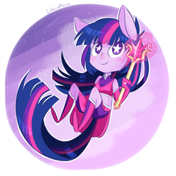 Size: 900x900 | Tagged: safe, artist:silbersternenlicht, character:twilight sparkle, species:anthro, ambiguous facial structure, female, magical girl, solo