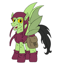 Size: 2259x2538 | Tagged: safe, artist:edcom02, artist:jmkplover, species:bat pony, species:pony, antagonist, bat wings, crossover, fangs, green goblin, male, marvel, marvel comics, norman osborn, ponified, simple background, spider-man, spiders and magic ii: eleven months, spiders and magic iii: days of friendship past, spiders and magic iv: the fall of spider-mane, spiders and magic: rise of spider-mane, stallion, supervillain, transparent background, yellow eyes