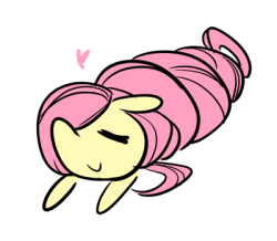 Size: 250x218 | Tagged: safe, artist:rwl, character:fluttershy, burrito, heart, long hair, mane, pony burrito, wrapping