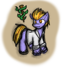 Size: 616x694 | Tagged: safe, artist:zutcha, oc, oc only, oc:olive garden, species:earth pony, species:pony, fanfic:the last pony on earth, clothing, cutie mark, hooves, illustration, male, ponies after people, solo, stallion