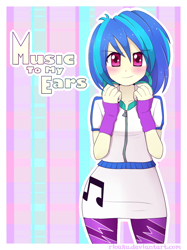 Size: 750x1003 | Tagged: safe, artist:riouku, character:dj pon-3, character:vinyl scratch, episode:music to my ears, g4, my little pony: equestria girls, my little pony:equestria girls, blushing, cute, female, smiling, solo, vinylbetes