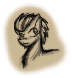 Size: 540x589 | Tagged: safe, artist:zutcha, oc, oc only, oc:olive garden, species:earth pony, species:pony, fanfic:the last pony on earth, bust, illustration, male, monochrome, ponies after people, portrait, sketch, solo, stallion